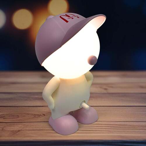 Cute Lovely Cartoon Design Led Desk Night Light With Plastic Head Caps