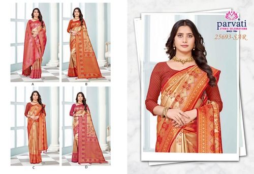 Parvati Multicolor Rapier Silk Saree -25693 - Occasion: Party Wear