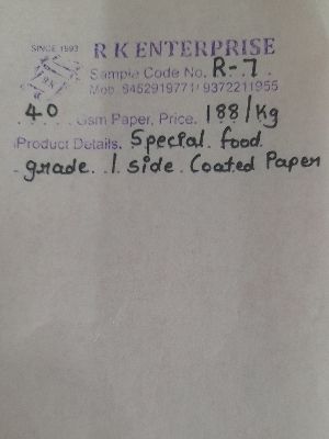 Special food grade 1 side coated paper