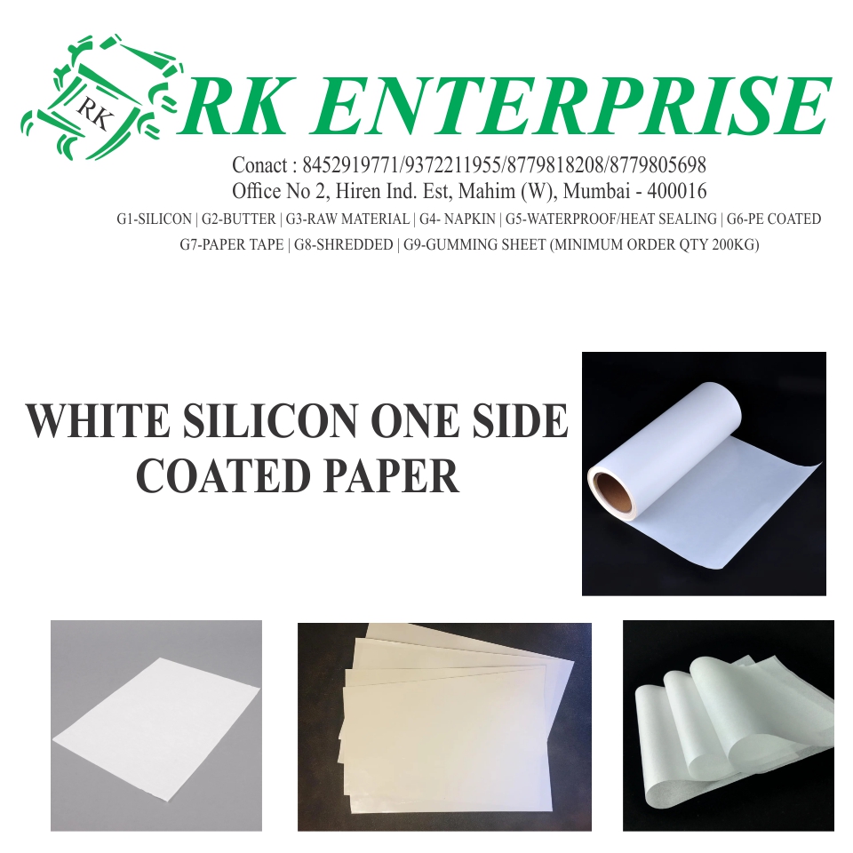 White Silicon One Side Coated  Paper 40 GSM