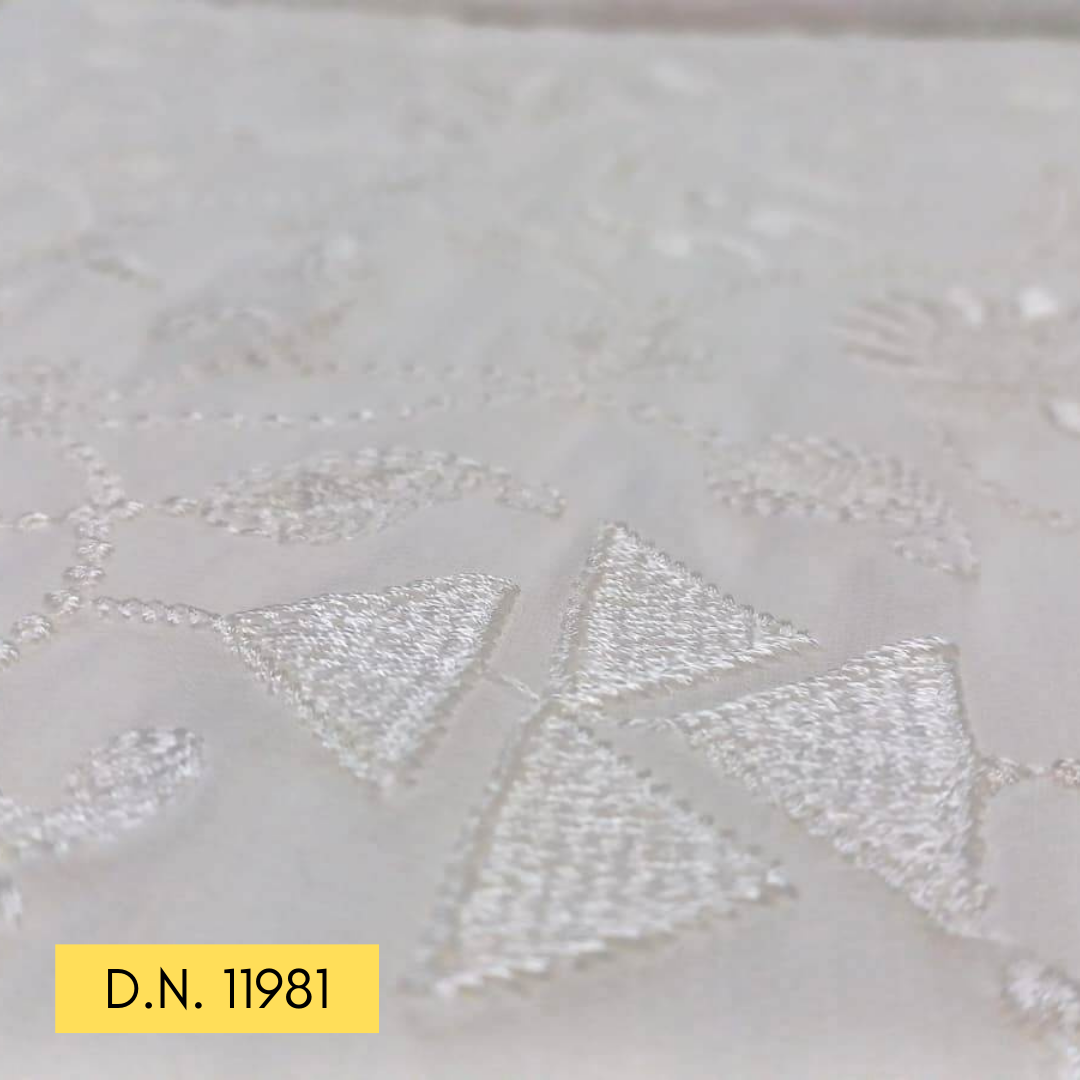 Top Embroidery Fabric In India - White Jaal Embroidered Georgette