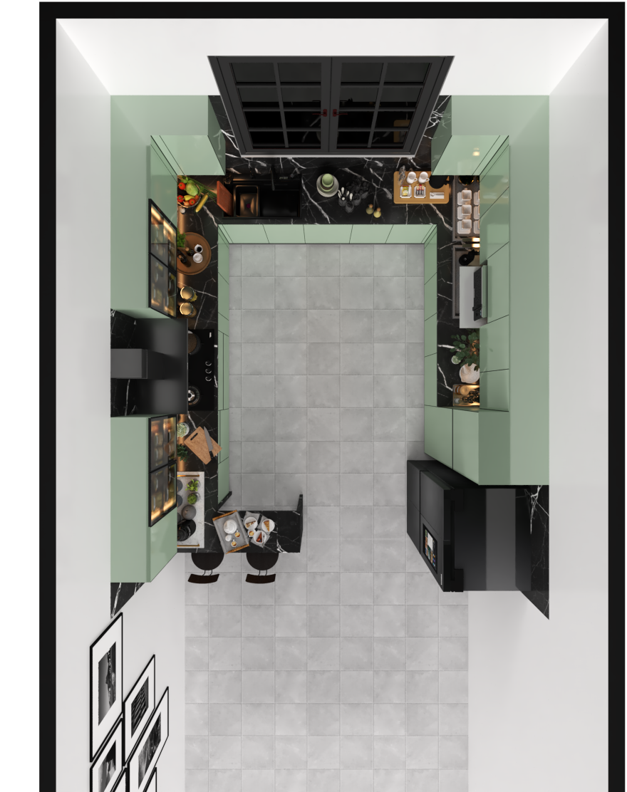 U Shape Designer Kitchen With Breakfast Counter - Brand Name: Mettas Lifestyle