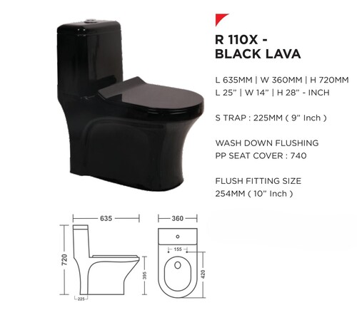 R 110X-Black Lava - Installation Type: Floor Mounted