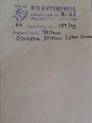 Yellow Glassine Silicon 1 Side Coated