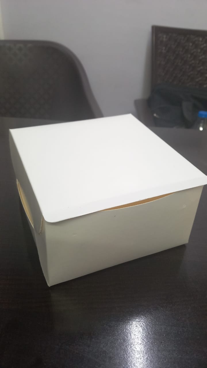 Cake Box - White SBS/ITC Paper, Sizes 7x7x4, 7x7x5, 8x8x4, 8x8x5, 10x10x4, 10x10x5, GSM 350 to 450 | Heavy-Duty & Strong Design