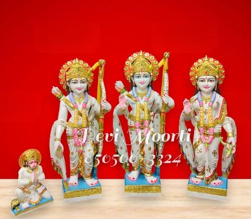 Exotic Marble Ram Darbar Moorti - Height: 24 Inch (In)