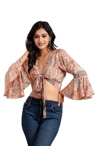 Women Wrap Top Bell Girls/ladies Tops Beach Wear - Age Group: Adults