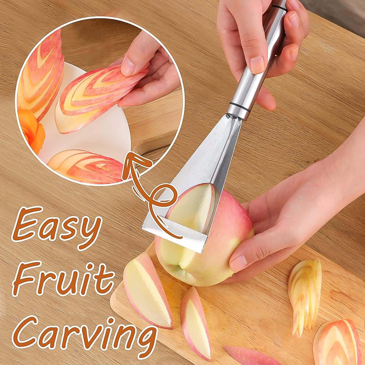 Stainless Steel Fruit Carving Knife - V Shape Channel Knife Tools