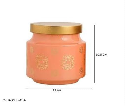 Croco Jar Rejoice Peaceprinted Round Jar - 12 Piece Set, Glass & Plastic Material | Screw Type Cap For Dry Fruits & Food Storage, Versatile Use