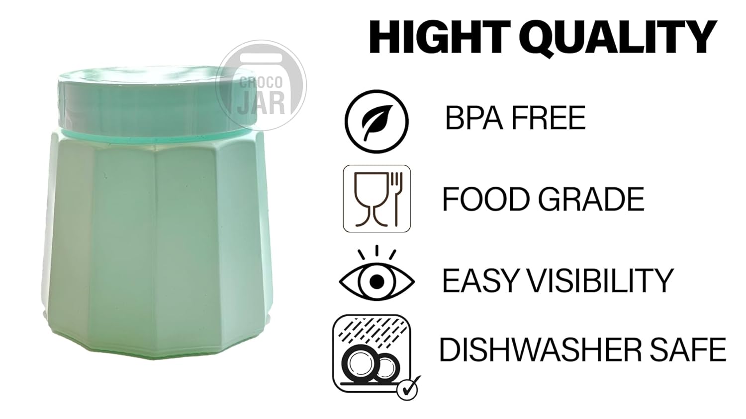 Croco Jar Premium Color Coated - Color: Transparent