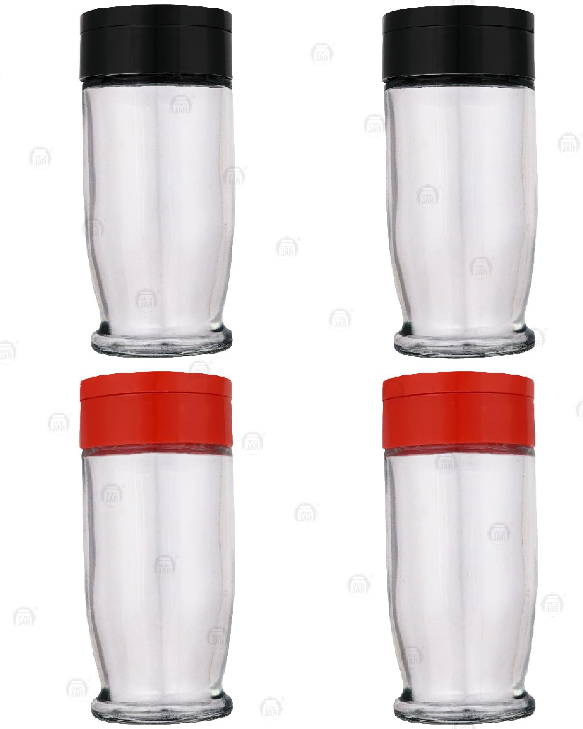 Croco Jar - 12 Piece Set, Plastic, Steel, Glass Material | For Dry Fruits Storage, Food Storage, Juice & Water With Screw Type Round Caps