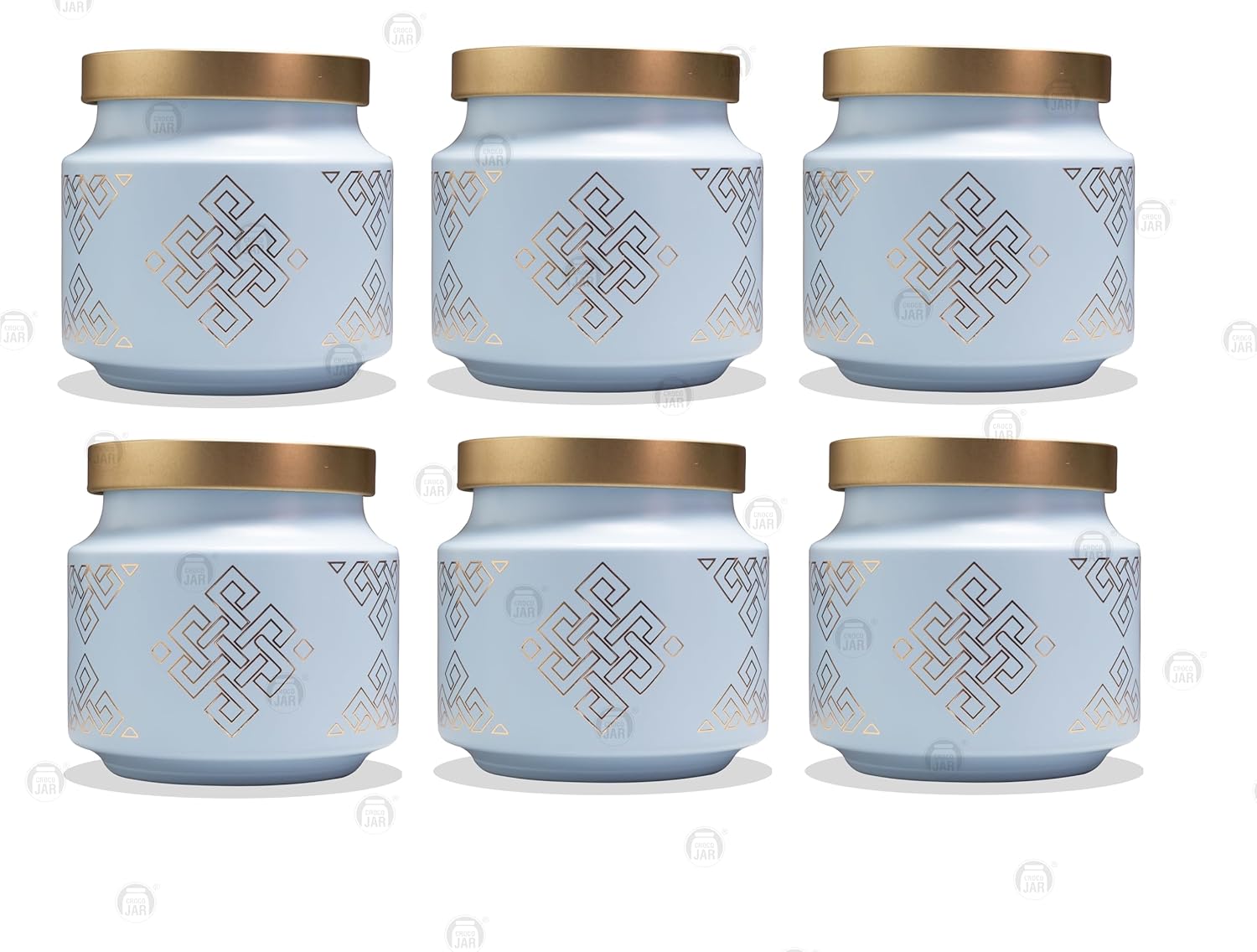 Croco Jar Premium Color Coated & Printed Design - Color: White