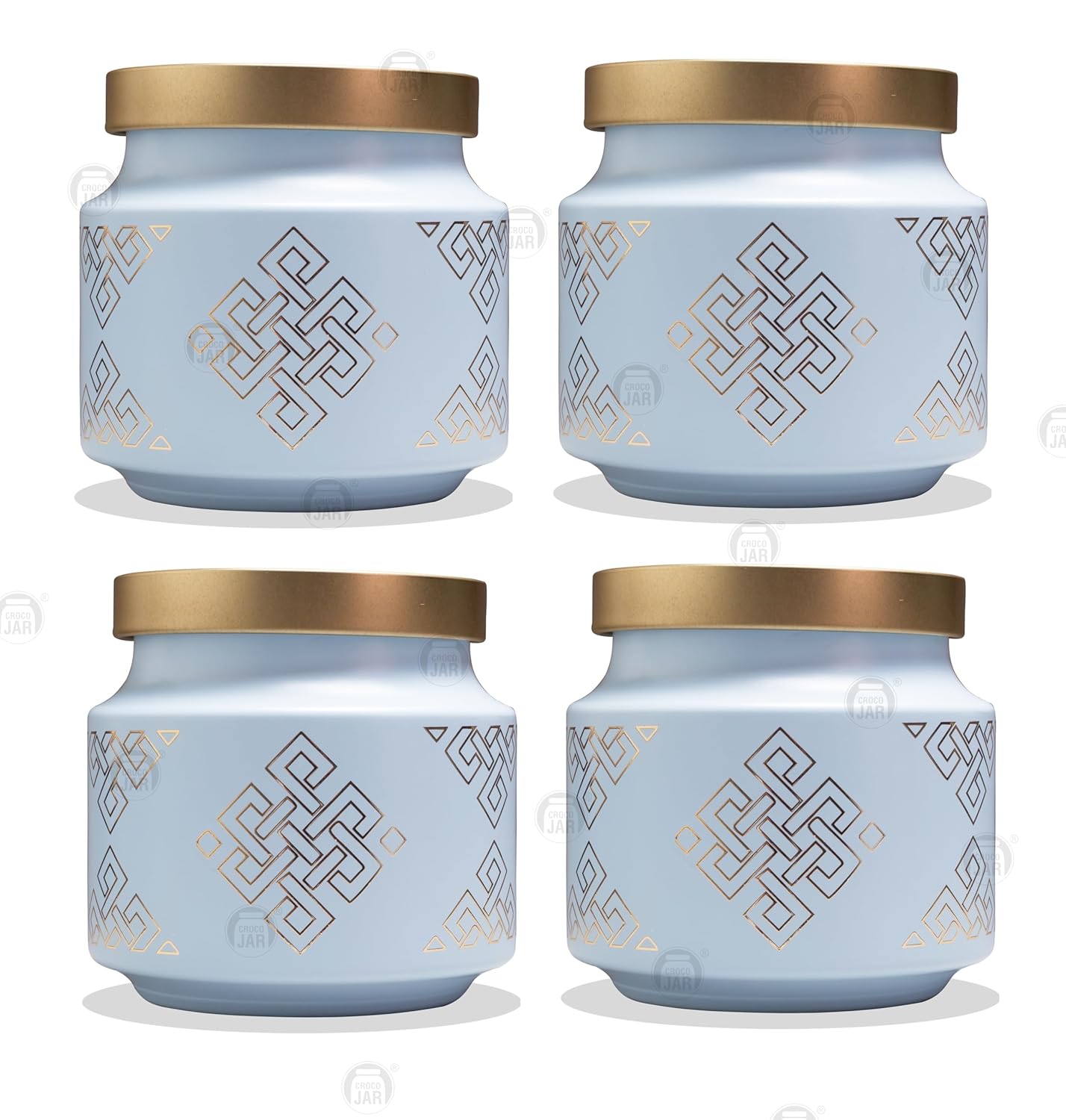 Croco Jar Premium Color Coated & Printed Design - Color: White