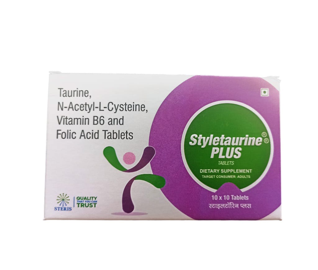 Taurine (500 mg), N-Acetyl-L-Cysteine (125 mg), Vitamin B6 (1.9 mcg) Folic Acid (176.47 mcg)