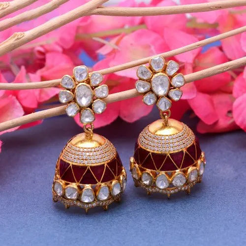 Ruby Jhumka Earrings - Gender: Women