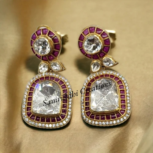 Polki Dangle Drop Earrings