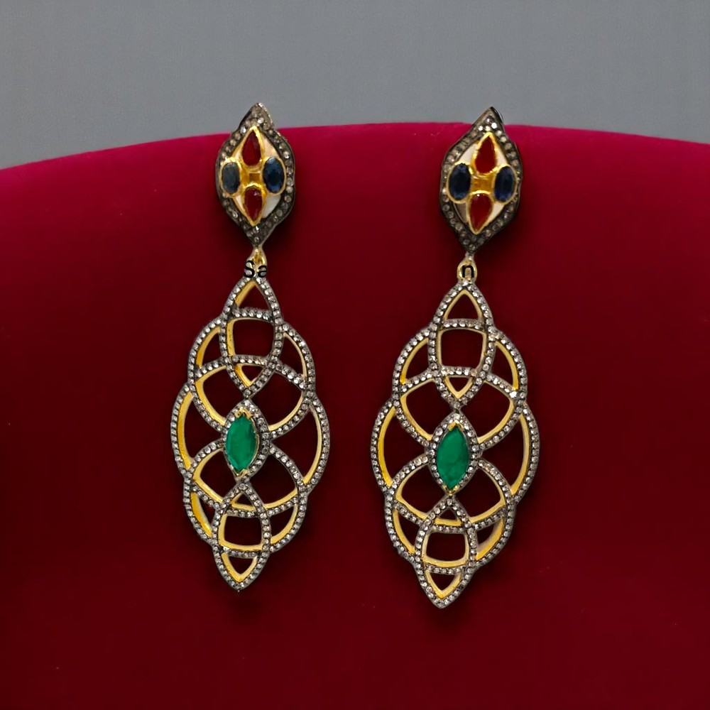 925 Sliver Victorian Style Dangle Earrings