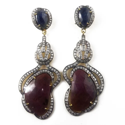 Ruby Diamond Earrings