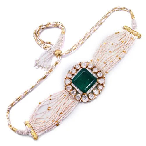 Designer Emerald Choker Necklace - Gender: Women