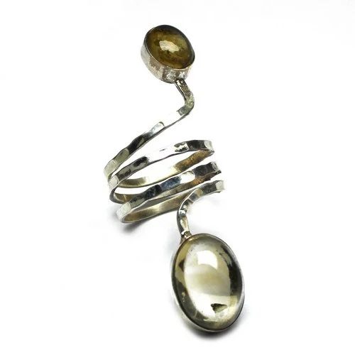 Spiral Sterling Silver Gemstone Ring