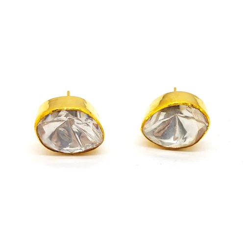 Moissanite Polki Stud Earrings