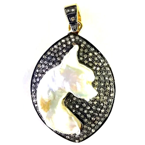 Silver Diamond Charm Pendant