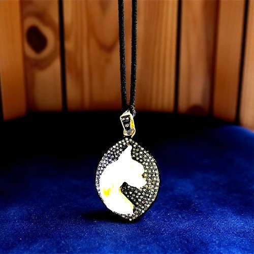 Elegant Silver Diamond Charm Pendant with Freshwater Pearl for Women