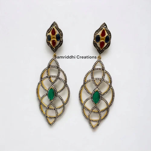 Pave Diamond Dangle Earrings