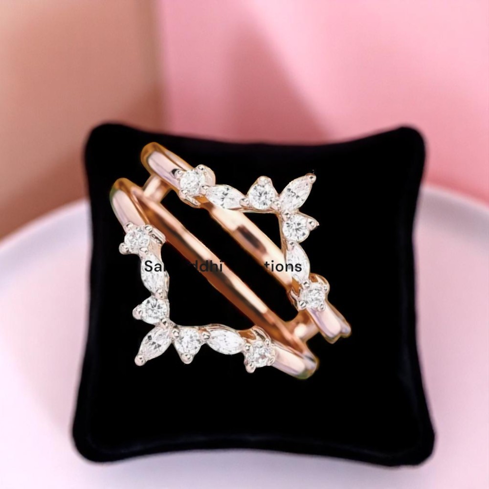 925 Sterling Silver Ring with Certified Moissanite | Rose Gold Plated | Custom Sizes