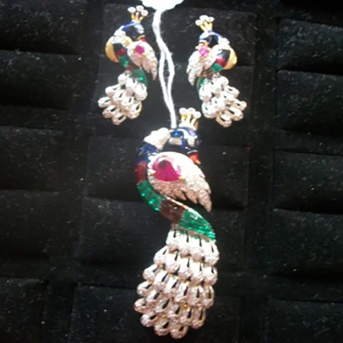 Silver Colored Stone Pendant