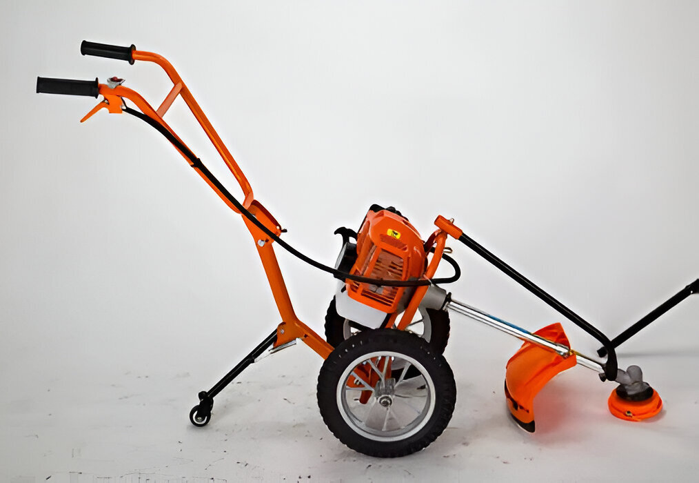 4 Stroke 35 Cc Hand Push/ Trolley Type Brush Cutter - Color: Orange / Black