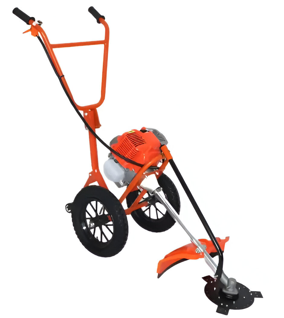 4 Stroke 35 Cc Hand Push/ Trolley Type Brush Cutter - Color: Orange / Black