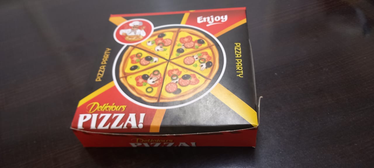 8X8X1.5 - Duplex Paper, 300GSM | Four Color Printed Pizza Box for Optimal Freshness and Visual Appeal