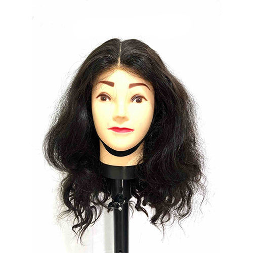 14inch Double Drawn Hair Wig - Color: Black