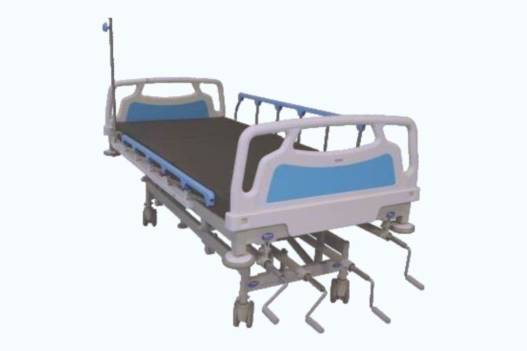 FIVE FUNCTIONS MANUAL ICU BED Overall Size: 2200L X 1000W X 600-800H mm.