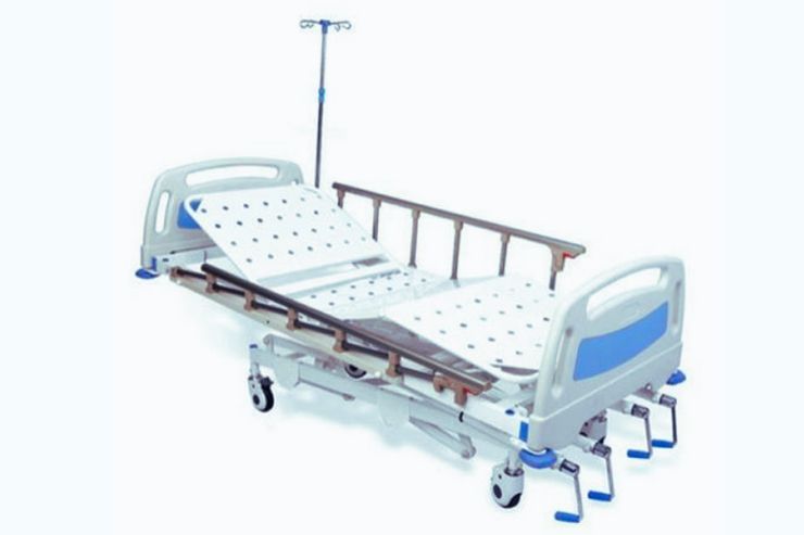 FIVE FUNCTIONS MANUAL ICU BED Overall Size: 2200L X 1000W X 600-800H mm.