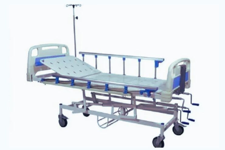 FIVE FUNCTIONS MANUAL ICU BED Overall Size: 2200L X 1000W X 600-800H mm.