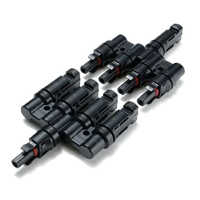 Solar Branch Connector - Industrial Use, Medium Voltage , Round Solid Conductor, Black Design, Durable Weather-resistant | Warranty Included