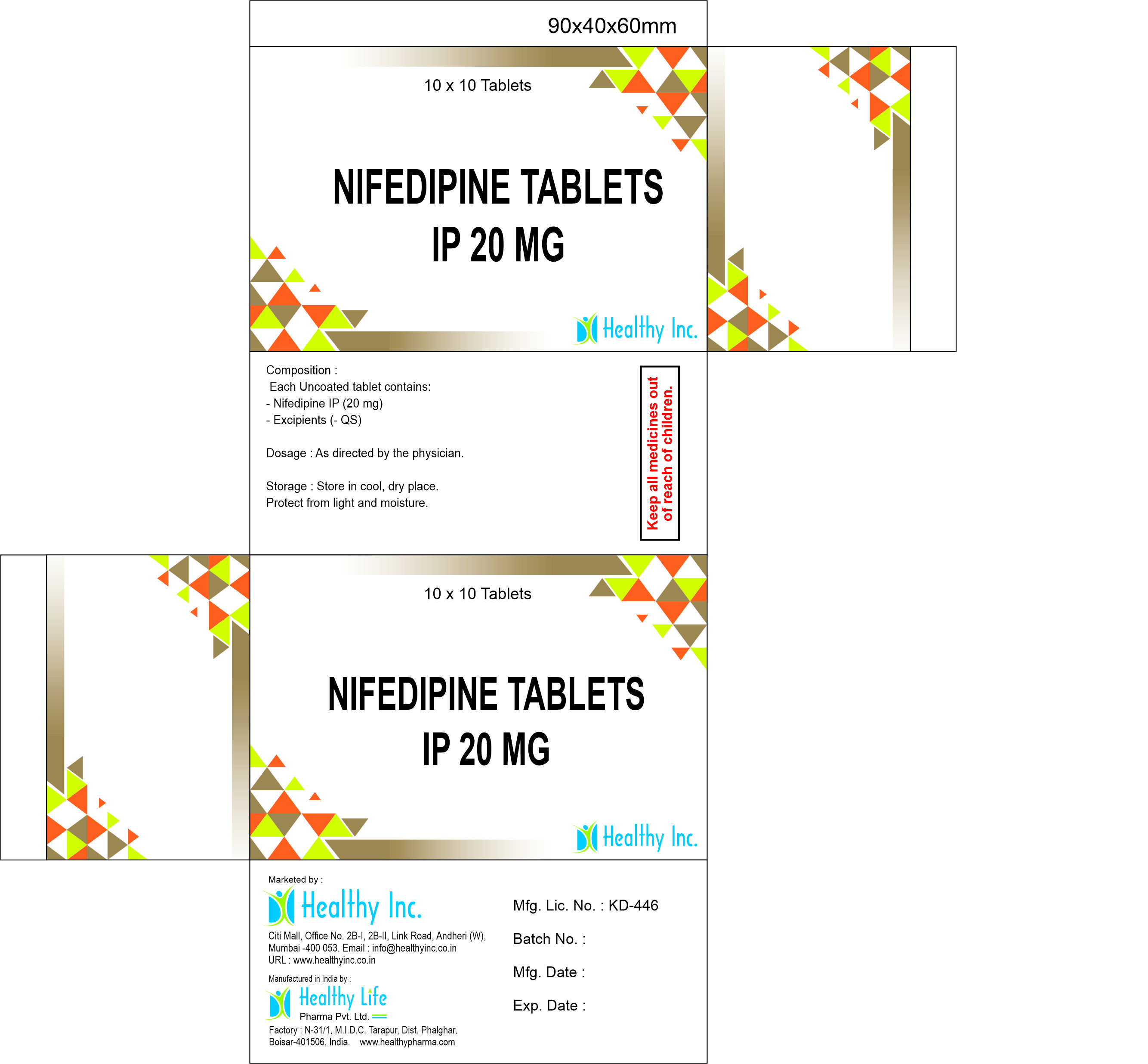 Nifedipine Tablet 20mg - Drug Type: Generic Drugs