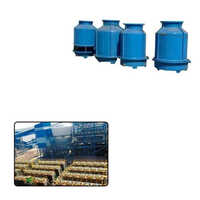 Industrial Evaporative Cooling Towers - Frp Material, Air Cooling , Metal Nozzles, Electric Power Supply, 5-year Warranty