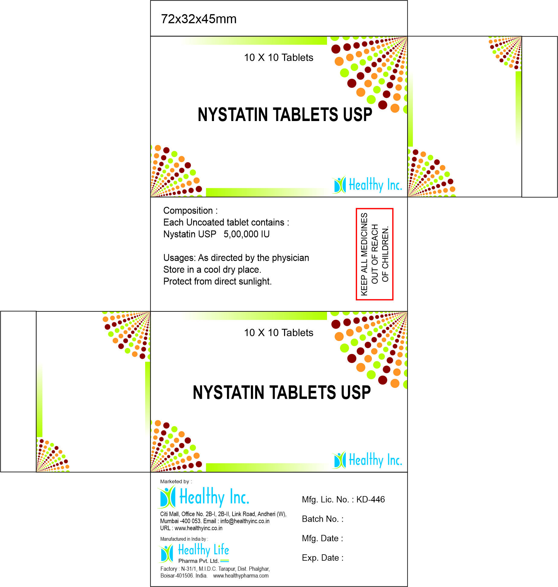 Nystatin Vaginal Tablet 1,00,000 Iu - Drug Type: Generic Drugs