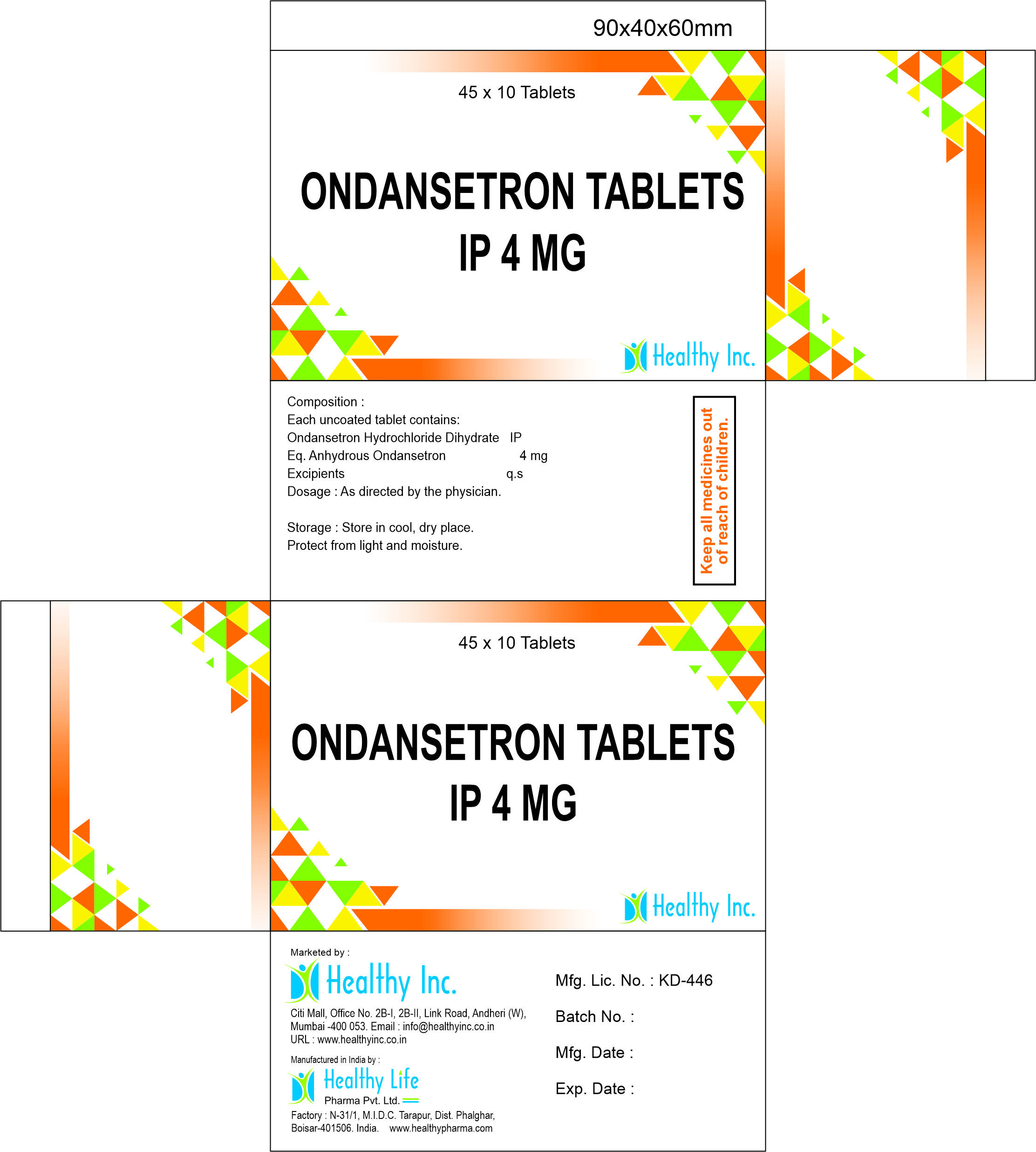 Ondansetron Tablet 4mg - Drug Type: Generic Drugs