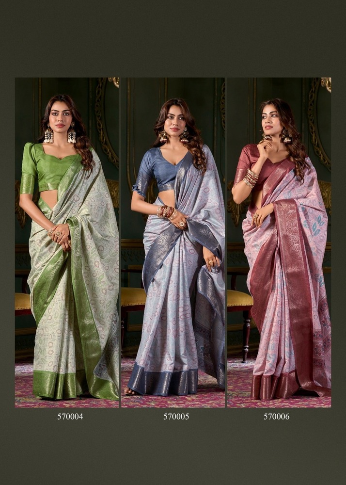 Soft Dola Silk With Foil Print Saree