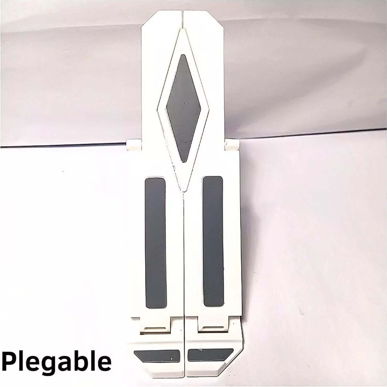 Multi-position Adjustable Tablet / Mobile Phone / Bracket Holder (1 Pc) - Abs Plastic, 24x8x3 Cm, White-black | Foldable, Multi-angle, Anti-slip, Seven Height Levels