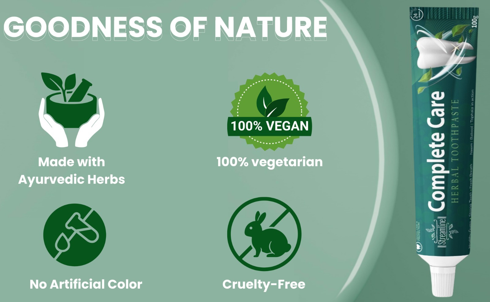 Complete Care Toothpaste - Natural Herbal Ingredients , Antibacterial & Anti-inflammatory Properties For Holistic Oral Care