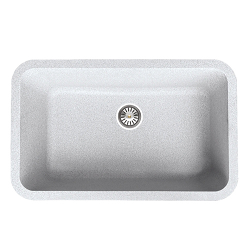 Solis Collection Granite White Quartz Kitchen Sink big bowl