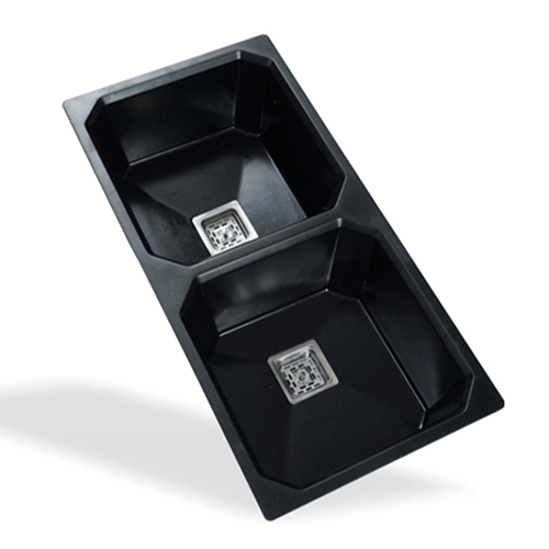 Spark Collection Metallic Black Quartz Kitchen Sink