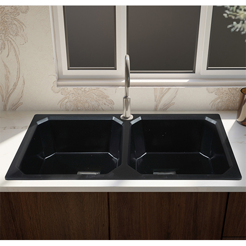 Spark Collection Metallic Black Quartz Kitchen Sink