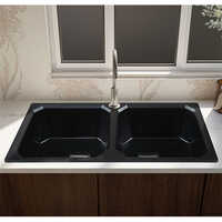 Spark Collection Metallic Black Quartz Kitchen Sink