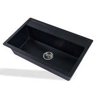 Nova Collection Metallic Black Quartz Kitchen Sink - Application: Industrial